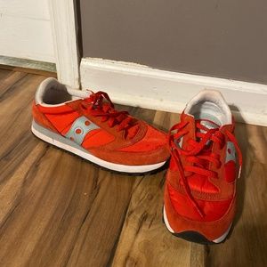 Red Saucony jazz shoes